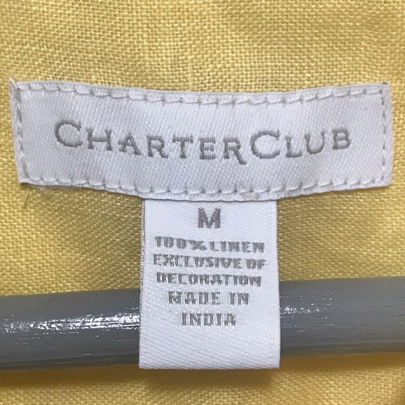 Charter club yellow 100% linen sleeveless womens top size Medium - Picture 6 of 10